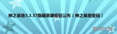 神之墓地密码 神之墓地3.3.37隐藏英雄密码公布