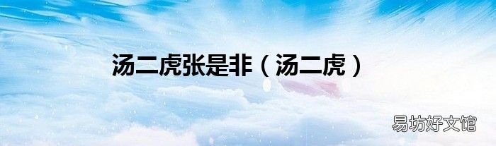 汤二虎 汤二虎张是非