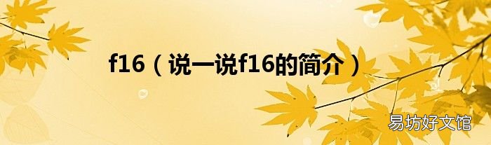 说一说f16的简介 f16