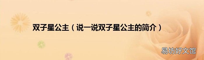 说一说双子星公主的简介 双子星公主