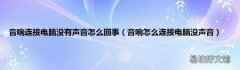 音响怎么连接电脑没声音 音响连接电脑没有声音怎么回事