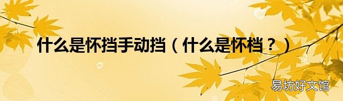 什么是怀档？ 什么是怀挡手动挡