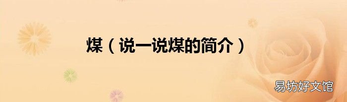 说一说煤的简介 煤