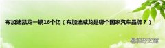 布加迪威龙是哪个国家汽车品牌？ 布加迪凯龙一辆16个亿