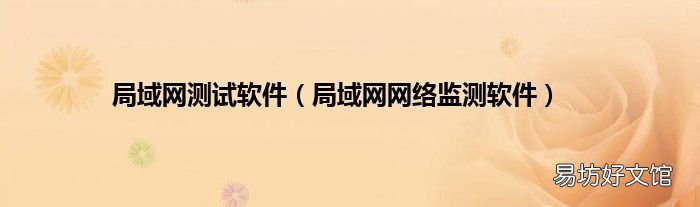 局域网网络监测软件 局域网测试软件