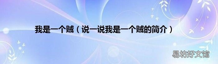 说一说我是一个贼的简介 我是一个贼