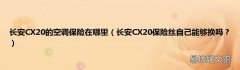 长安CX20保险丝自己能够换吗？ 长安CX20的空调保险在哪里