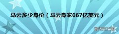 马云身家667亿美元 马云多少身价