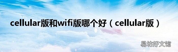 cellular版 cellular版和wifi版哪个好