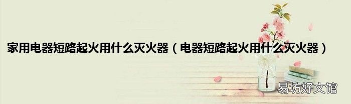 电器短路起火用什么灭火器 家用电器短路起火用什么灭火器