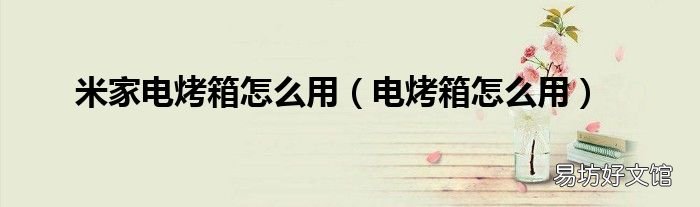 电烤箱怎么用 米家电烤箱怎么用