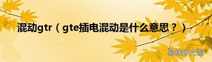 gte插电混动是什么意思? 混动gtr