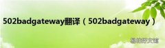 502badgateway 502badgateway翻译