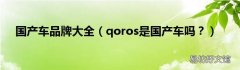 qoros是国产车吗？ 国产车品牌大全