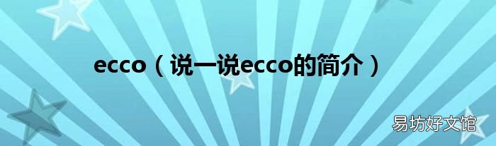 说一说ecco的简介 ecco