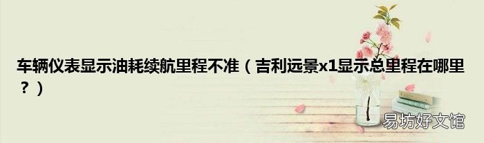 吉利远景x1显示总里程在哪里? 车辆仪表显示油耗续航里程不准