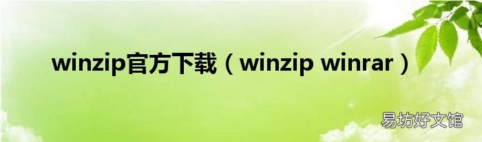 winzip winrar winzip官方下载