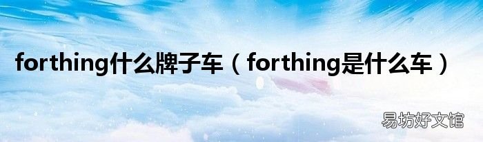 forthing是什么车 forthing什么牌子车