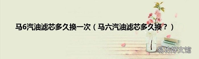 马六汽油滤芯多久换? 马6汽油滤芯多久换一次