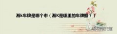 湘K是哪里的车牌照？ 湘k车牌是哪个市