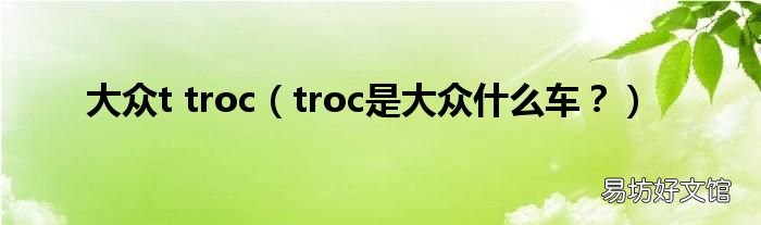 troc是大众什么车? 大众t troc