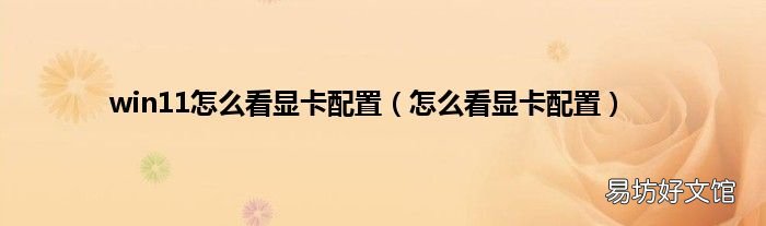 怎么看显卡配置 win11怎么看显卡配置
