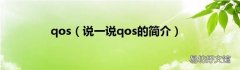 说一说qos的简介 qos