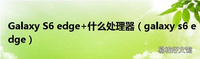 galaxy s6 edge Galaxy S6 edge+什么处理器