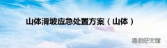 山体 山体滑坡应急处置方案