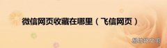 飞信网页 微信网页收藏在哪里