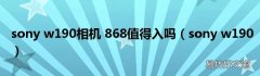 sony w190 sony w190相机 868值得入吗