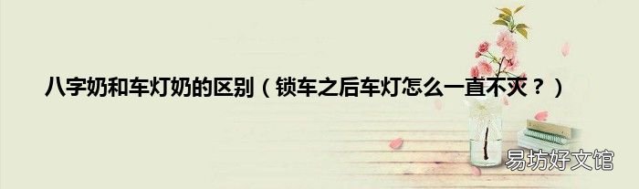 锁车之后车灯怎么一直不灭? 八字奶和车灯奶的区别