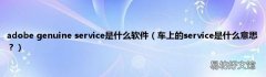 车上的service是什么意思？ adobe genuine service是什么软件