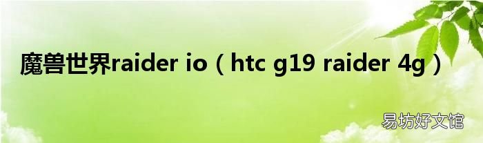 htc g19 raider 4g 魔兽世界raider io
