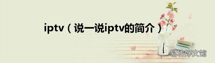 说一说iptv的简介 iptv