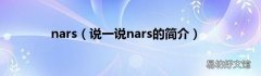 说一说nars的简介 nars