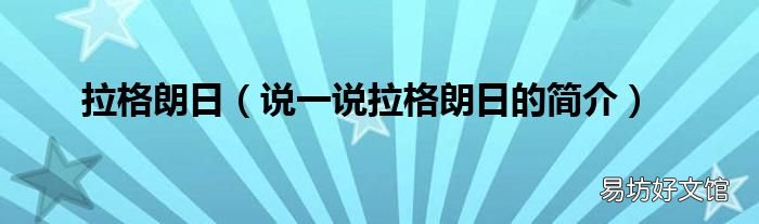 说一说拉格朗日的简介 拉格朗日