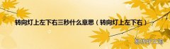 转向灯上左下右 转向灯上左下右三秒什么意思