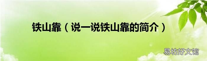 说一说铁山靠的简介 铁山靠