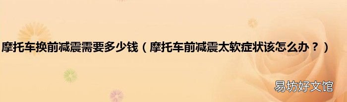 摩托车前减震太软症状该怎么办? 摩托车换前减震需要多少钱
