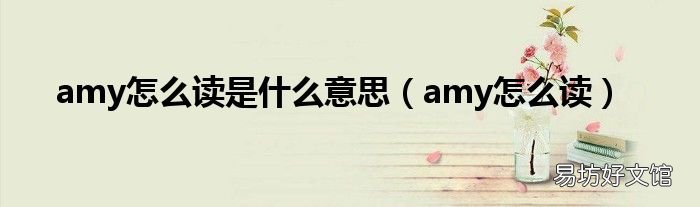 amy怎么读 amy怎么读是什么意思