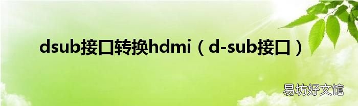 d-sub接口 dsub接口转换hdmi