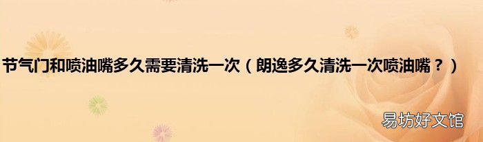 朗逸多久清洗一次喷油嘴? 节气门和喷油嘴多久需要清洗一次
