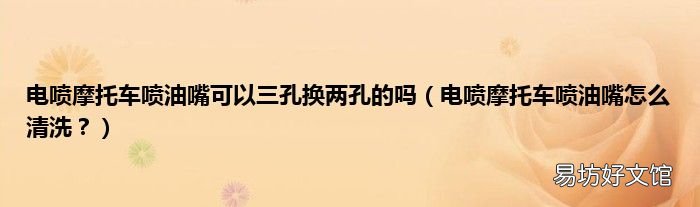电喷摩托车喷油嘴怎么清洗？ 电喷摩托车喷油嘴可以三孔换两孔的吗
