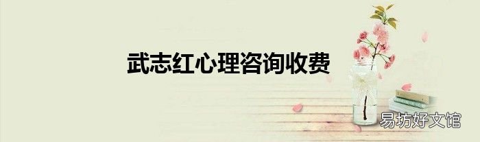 武志红心理咨询收费