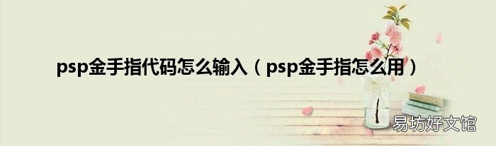 psp金手指怎么用 psp金手指代码怎么输入
