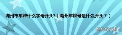 湖州车牌号是什么开头？ 湖州市车牌什么字母开头?