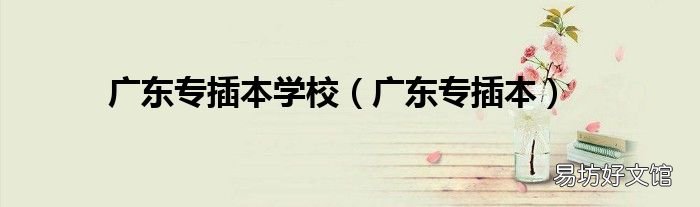 广东专插本 广东专插本学校