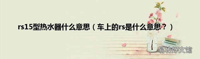 车上的rs是什么意思？ rs15型热水器什么意思