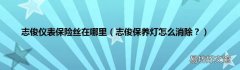 志俊保养灯怎么消除？ 志俊仪表保险丝在哪里